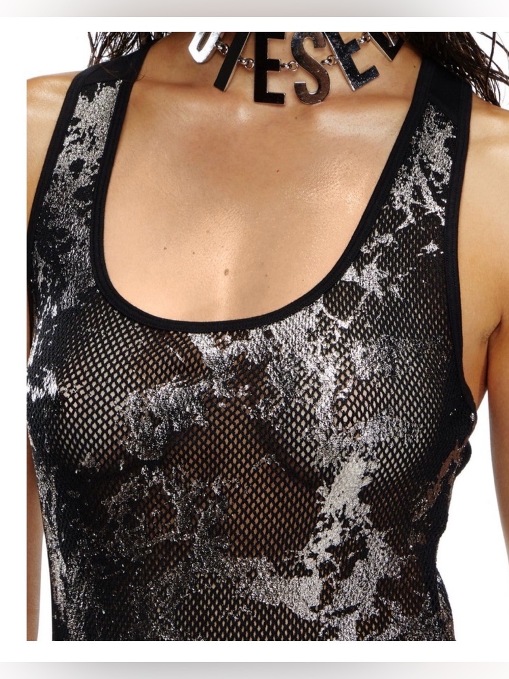 Diesel X Savage X Fenty Metallic Effect Maxi Dress